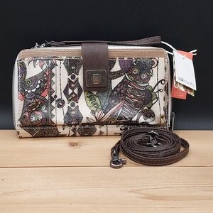 Sakroots Large Smartphone Crossbody in Natural Owl
